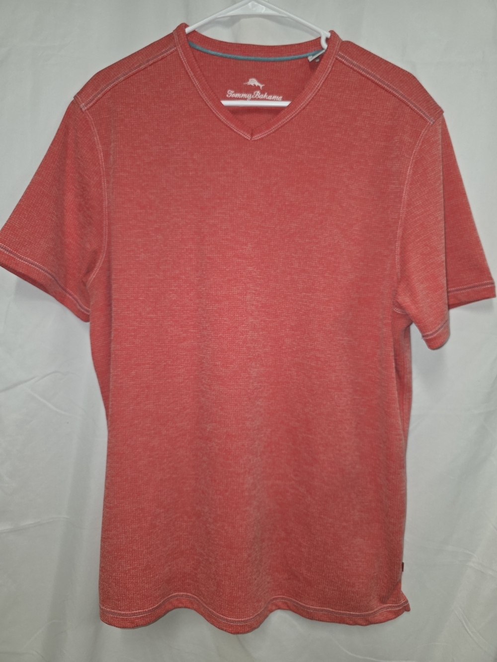 Tommy Bahama Heathered Coral Red V-Neck Tee